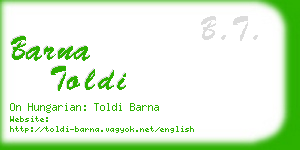 barna toldi business card